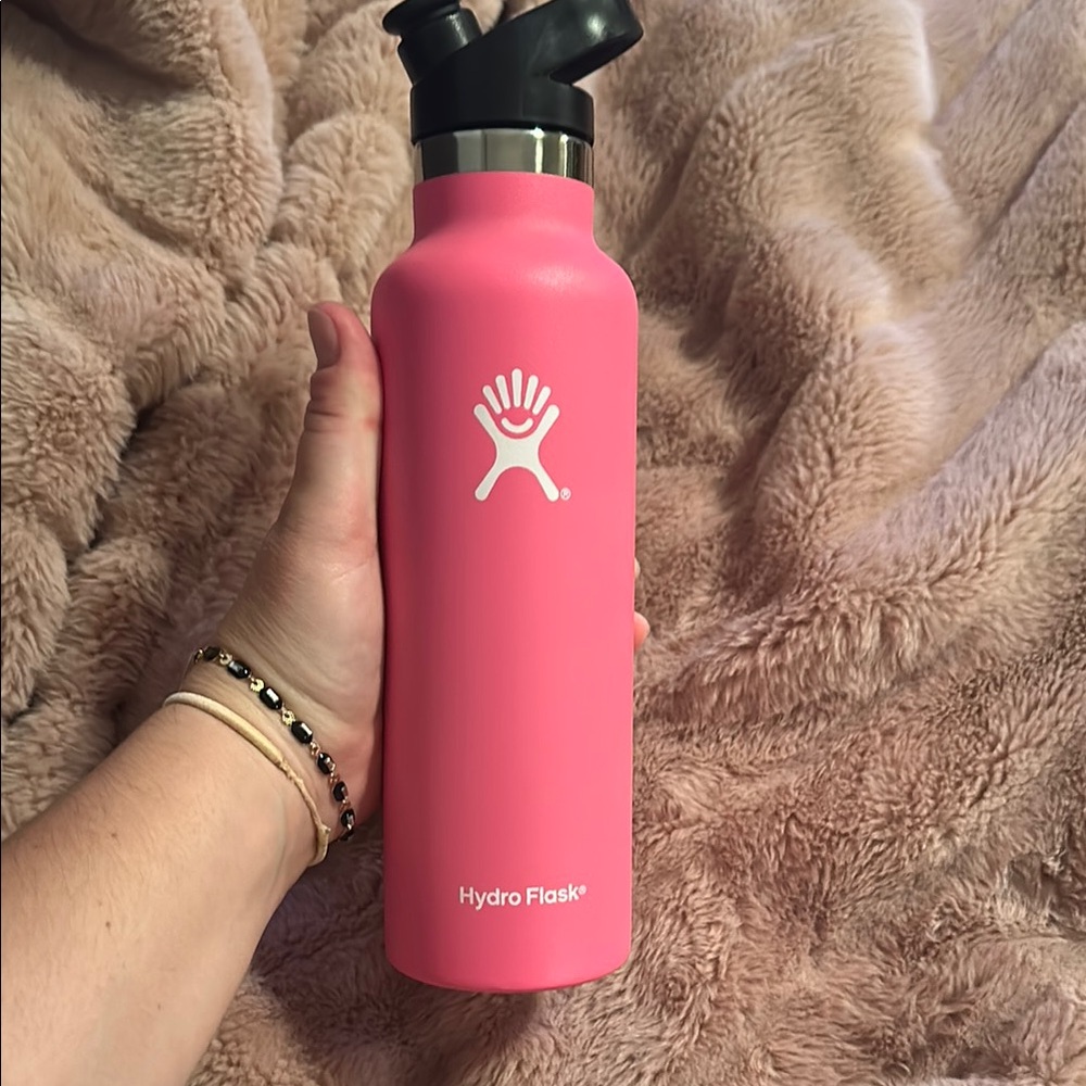 Hydro Flask Bright Pink Bottle with Black Lid